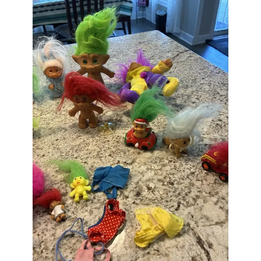 Vintage Troll Dolls Large Lot of 20 Collectible Bundle Original Hair Accessories